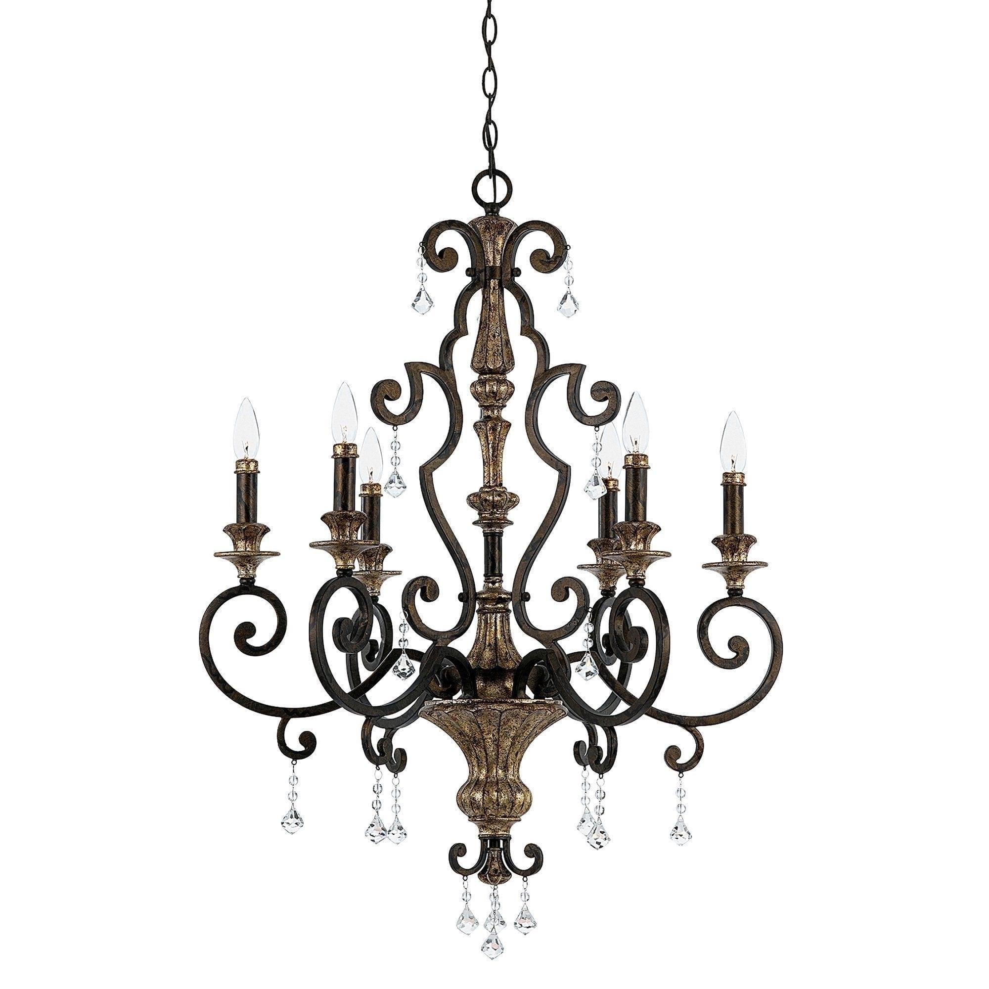 Traditional Ceiling Pendant Lights - Quoizel Marquette 6lt Chandelier Ceiling Light QZ/MARQUETTE6/A