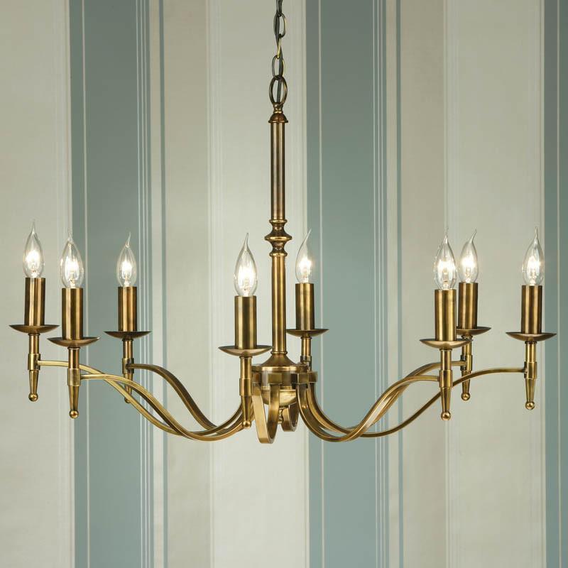 Stanford 8 Light Antique Brass Finish Chandelier CA1P8B