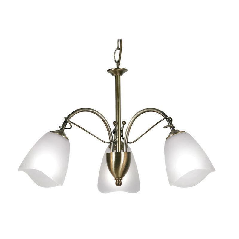 Traditional Ceiling Pendant Lights - Turin 3 Light Antique Brass Pendant Ceiling Light 4106/3 AB