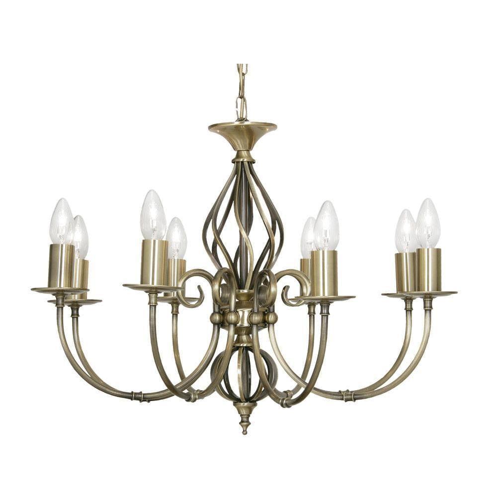 Traditional Ceiling Pendant Lights - Tuscany Antique Brass Finish 8 Light Chandelier 3380/8 AB