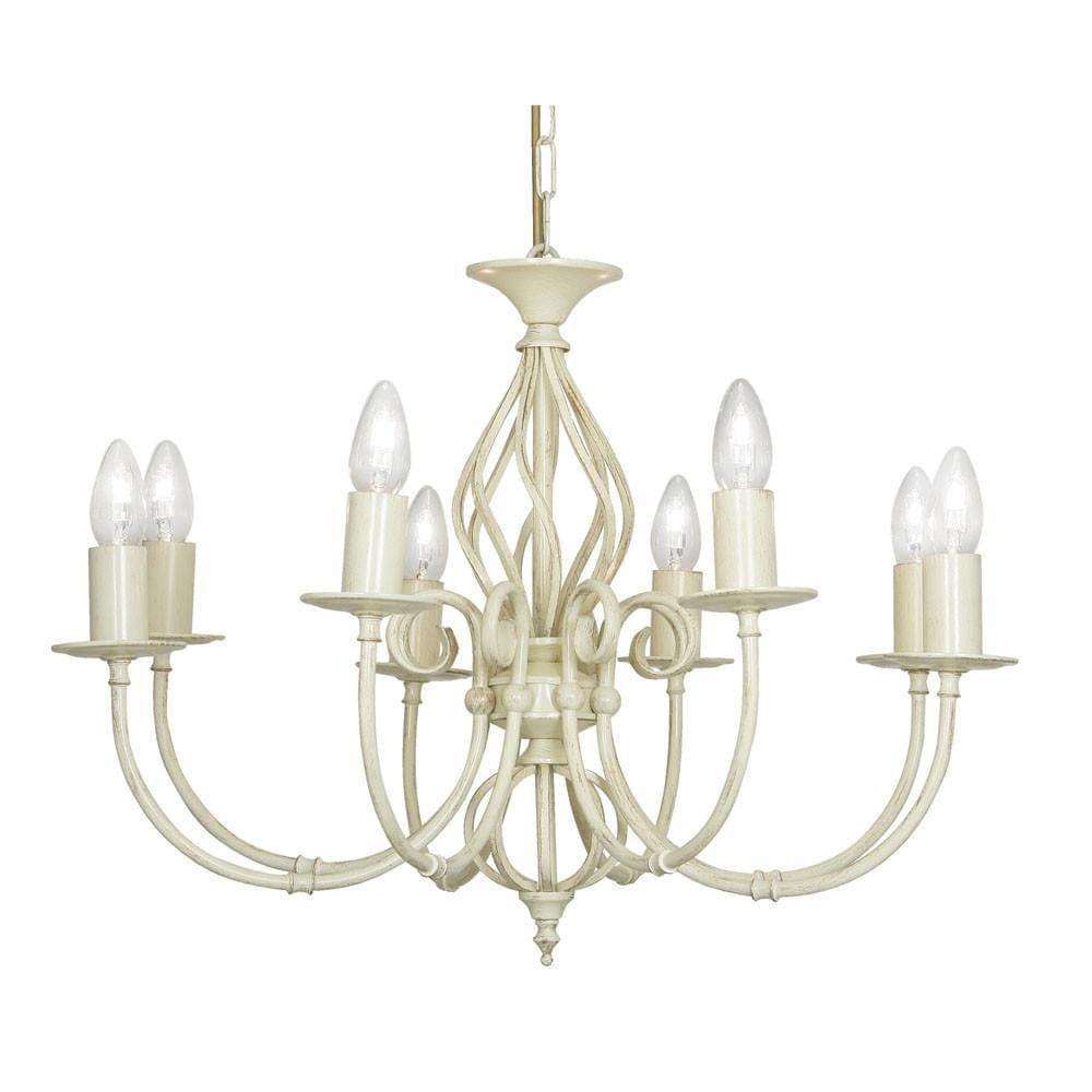 Traditional Ceiling Pendant Lights - Tuscany Ivory Finish 8 Light Chandelier 3380/8 IV