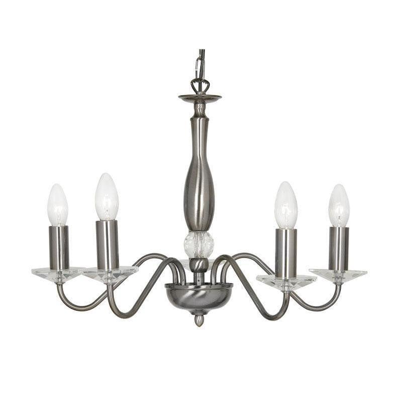 Traditional Ceiling Pendant Lights - Vesta 5 Light Antique Silver Pendant Ceiling Light 7348/5 AS