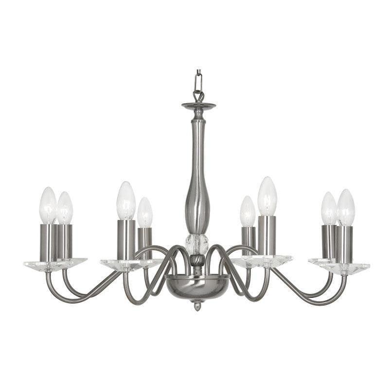 Traditional Ceiling Pendant Lights - Vesta 8 Light Antique Silver Pendant Ceiling Light 7348/8 AS