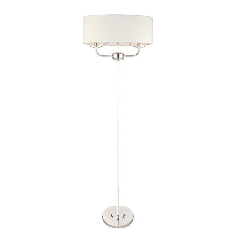 Endon Nixon Twin Arm Bright Nickel Floor Lamp 60803 by Endon Lighting 1