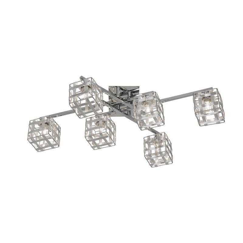 Traditional Flush & Semi Flush Ceiling Lights - Berga 6 Light Chrome Flush Ceiling Light 4075/6 CH