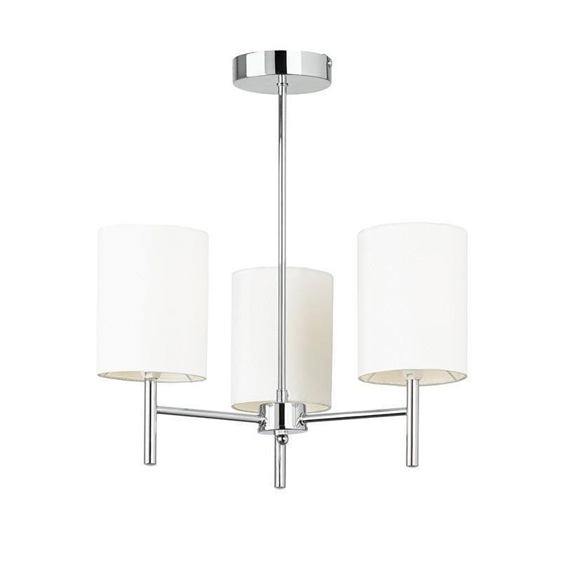 Traditional Flush & Semi Flush Ceiling Lights - Brio 3 Arm Chrome Finish Semi Flush Ceiling Light BRIO-3CH