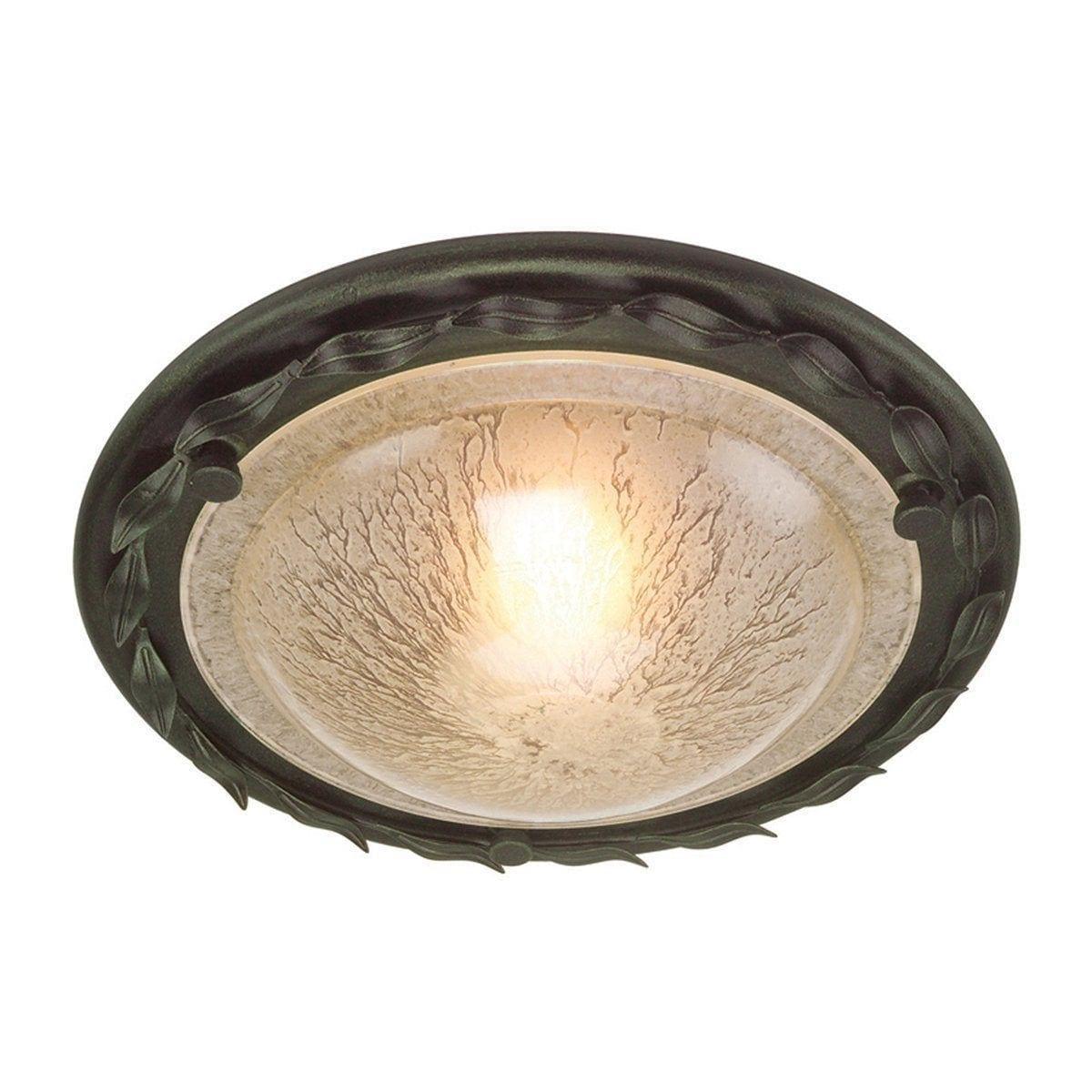 Traditional Flush & Semi Flush Ceiling Lights - Elstead Olivia Black/Gold Flush Mount OV/F BLK/GOLD