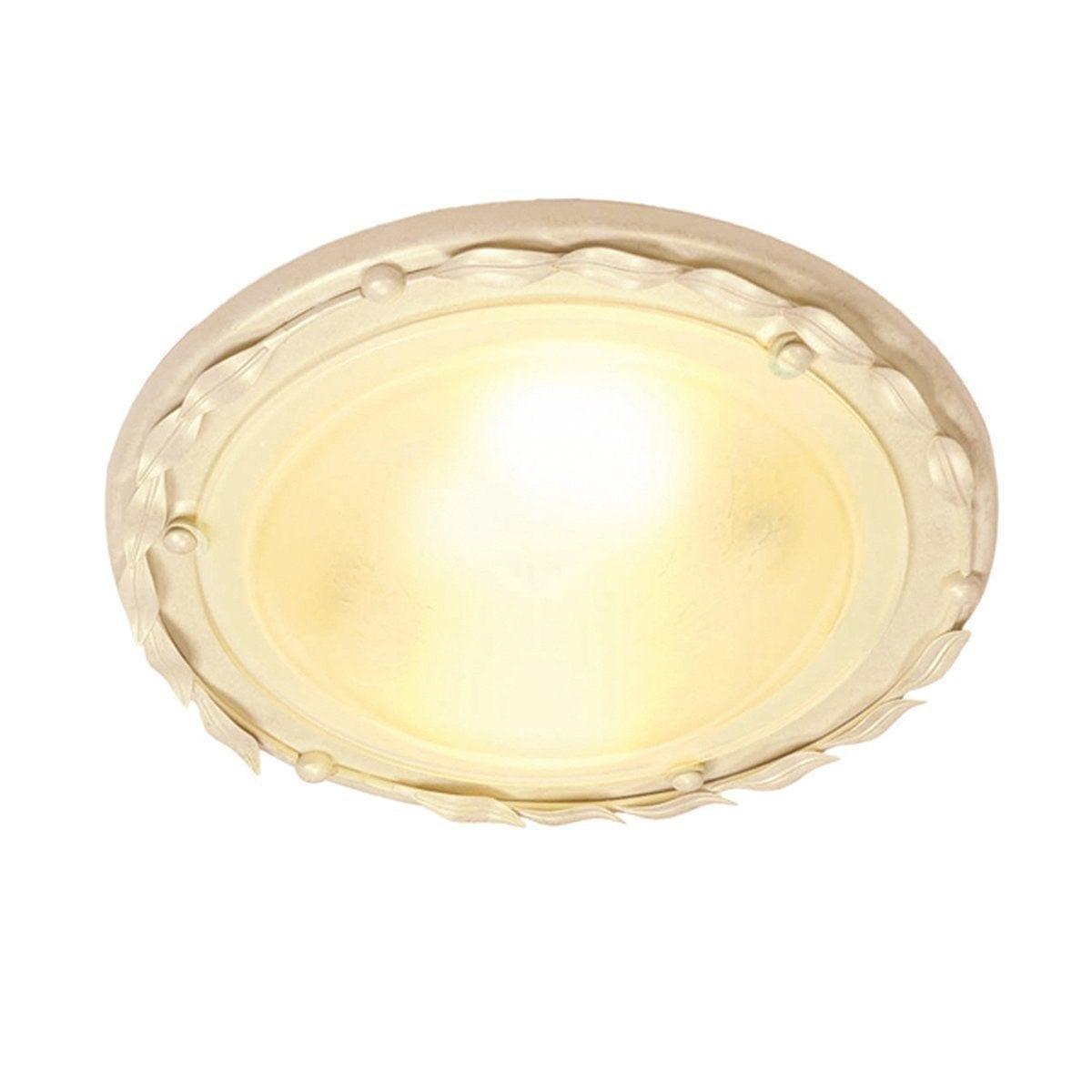 Traditional Flush & Semi Flush Ceiling Lights - Elstead Olivia Ivory/Gold Flush Mount Ceiling Light OV/F IV/GOLD