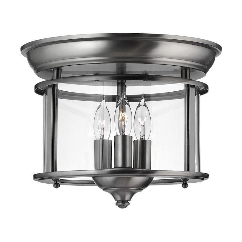 Traditional Flush & Semi Flush Ceiling Lights - Hinkley Grntry Pewter Flush Mount Ceiling Light HK/GENTRY/F PW