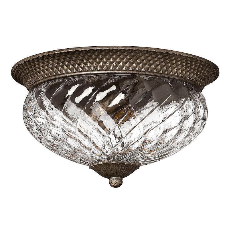 Traditional Flush & Semi Flush Ceiling Lights - Hinkley Plantation Pearl Bronze Large Flush Mount Ceiling Light HK/PLANT/F/L PZ