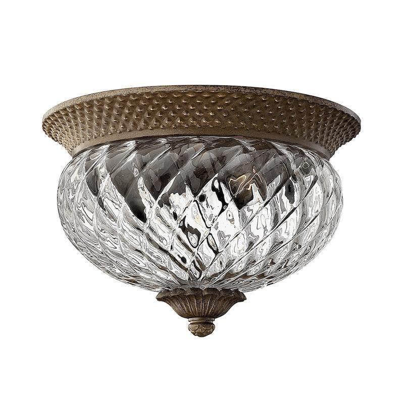 Traditional Flush & Semi Flush Ceiling Lights - Hinkley Plantation Pearl Bronze Small Flush Mount Ceiling Light HK/PLANT/F/S PZ