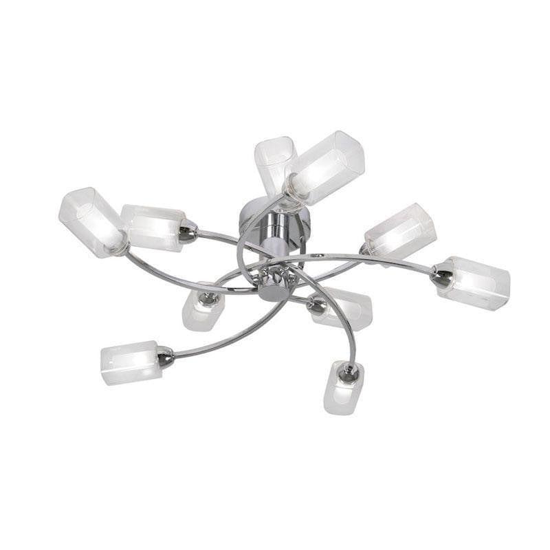 Traditional Flush & Semi Flush Ceiling Lights - Ofira 10 Light Chrome Flush Ceiling Light 2710/10 CH