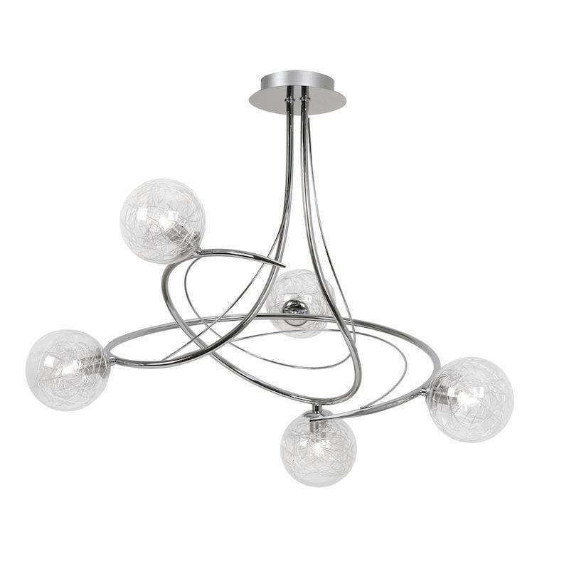 Traditional Flush & Semi Flush Ceiling Lights - Tabia 5 Light Chrome Semi Flush Ceiling Light 1515/5 CH