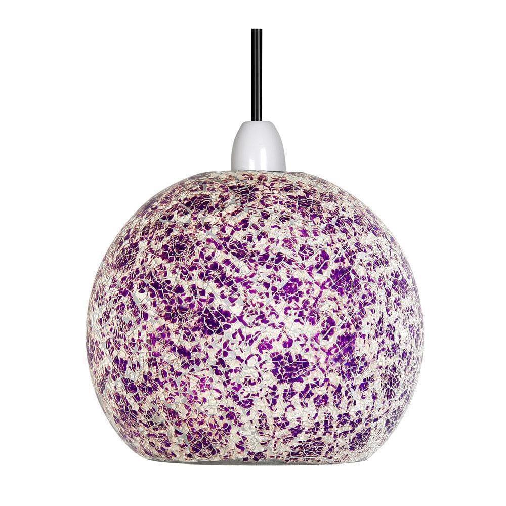 Traditional Non Electric Pendant - Faro Purple & White Mosiac Non Electric Pendant Ceiling 1401 PW
