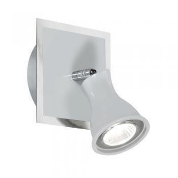 Traditional Spotlights - Biba White With Chrome Finish Single Spotlight 9101 CH