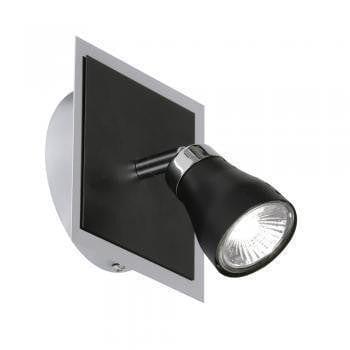 Traditional Spotlights - Milo Black With Chrome Finish Single Spotlight 7101 BK