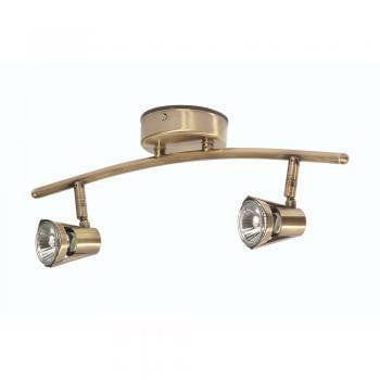 Traditional Spotlights - Romore Antique Brass Finish 2 Light Spotlight 3102 B AB