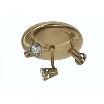 Traditional Spotlights - Romore Antique Brass Finish 3 Light Spotlight 3103 F AB