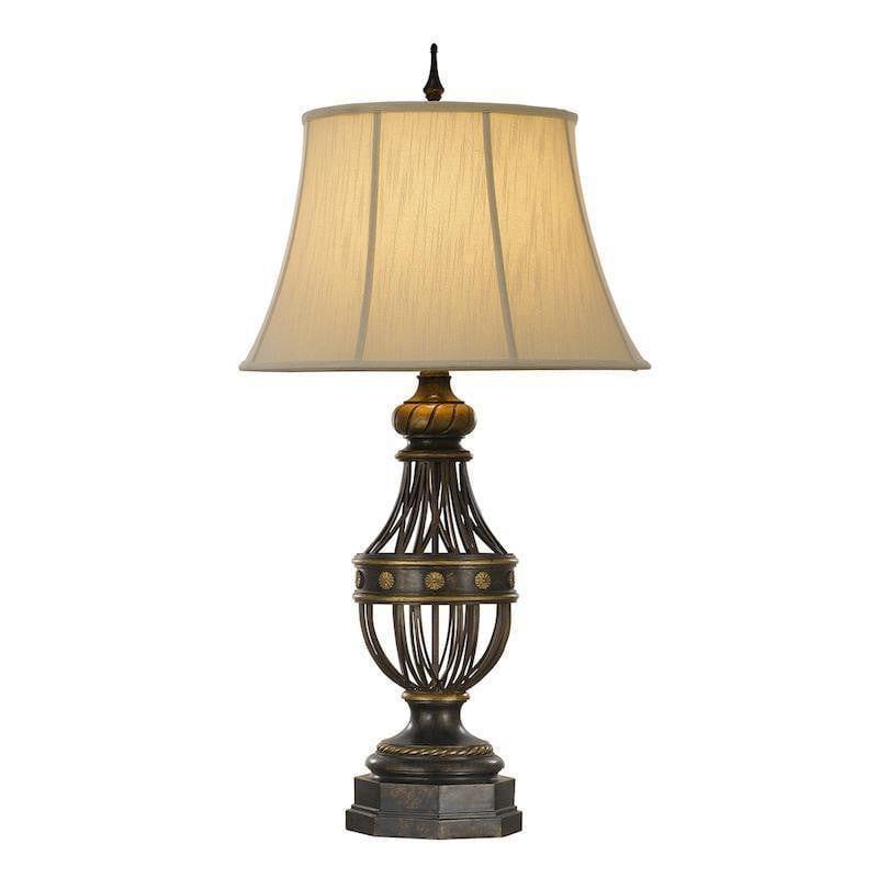 Buy Feiss Augustine Antique Brown Table Lamp With Cream Shade