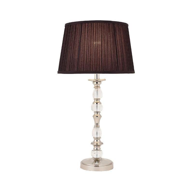Polina Medium Polished Nickel Table Lamp With Black Shade 1