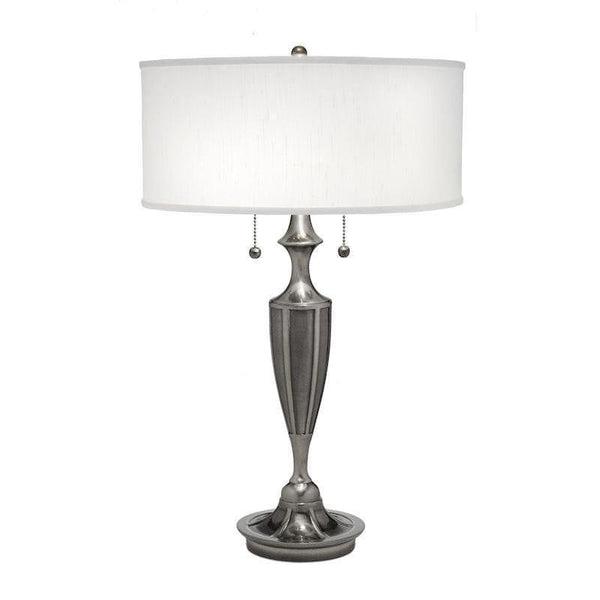 Stiffel Gatsby Antique Nickel Table Lamp With White Shade 1