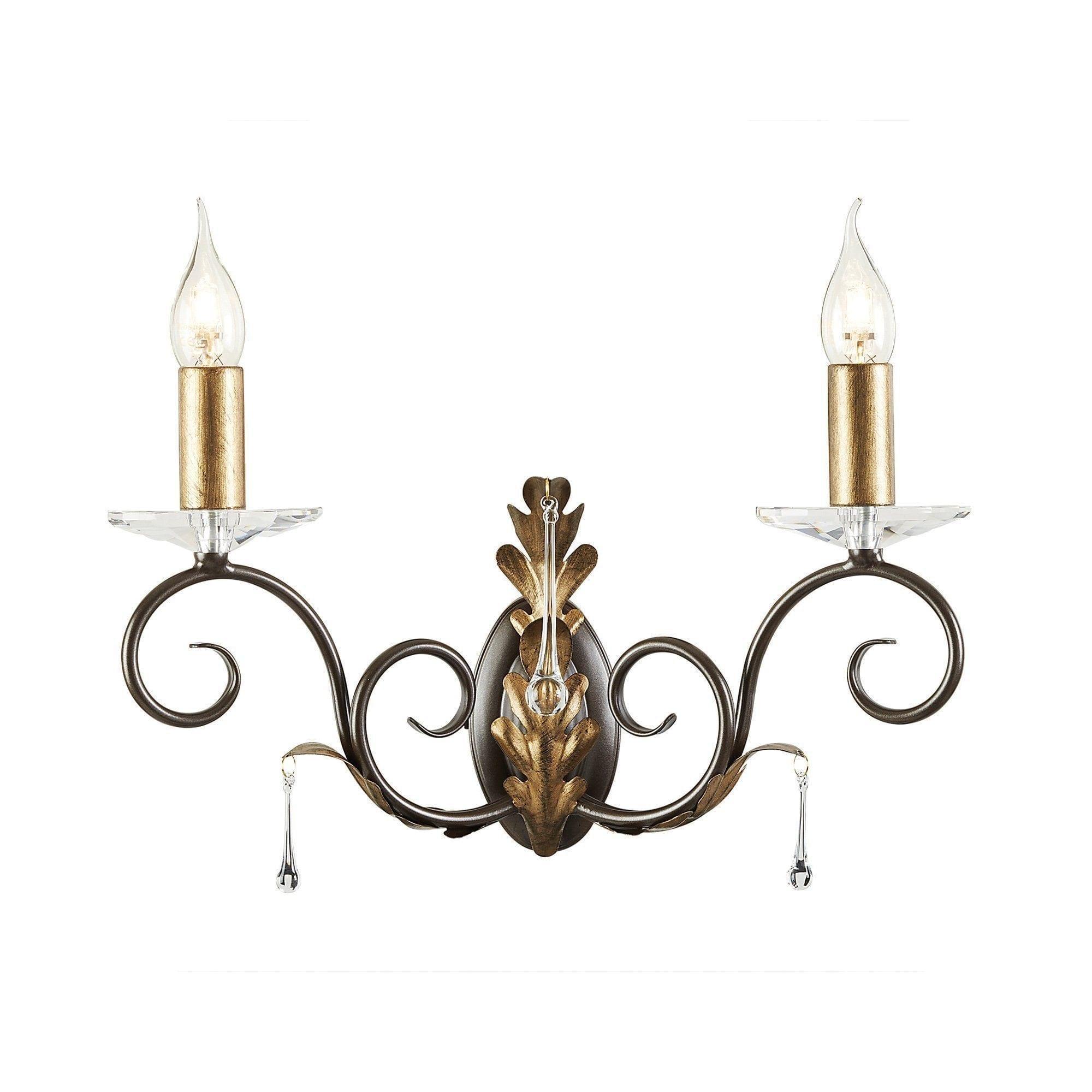 Traditional Wall Lights - Elstead Amarilli 2lt Wall Light AML2 BR-GLD 1