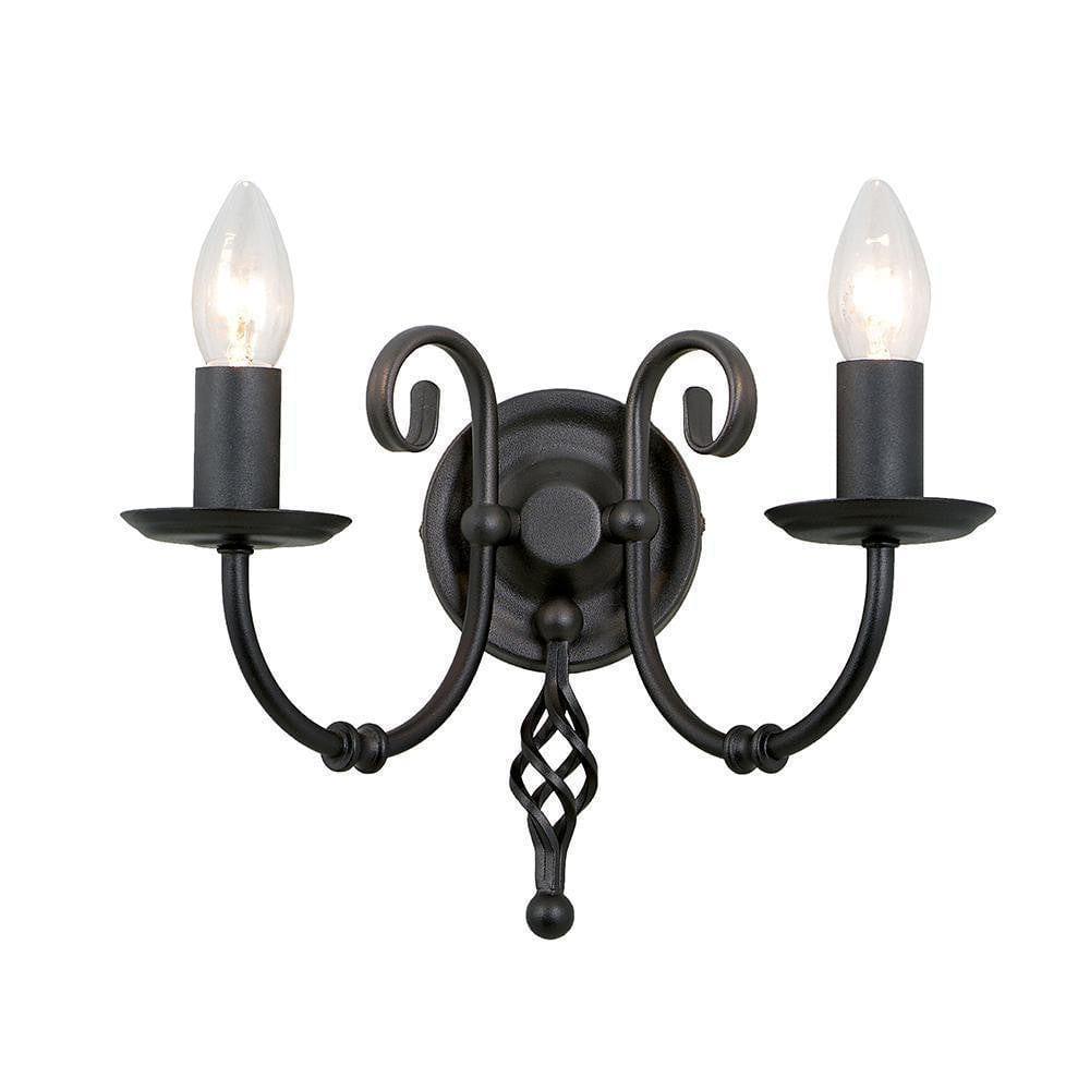 Traditional Wall Lights - Elstead Artisan Black 3lt Wall Light ART2 BLACK