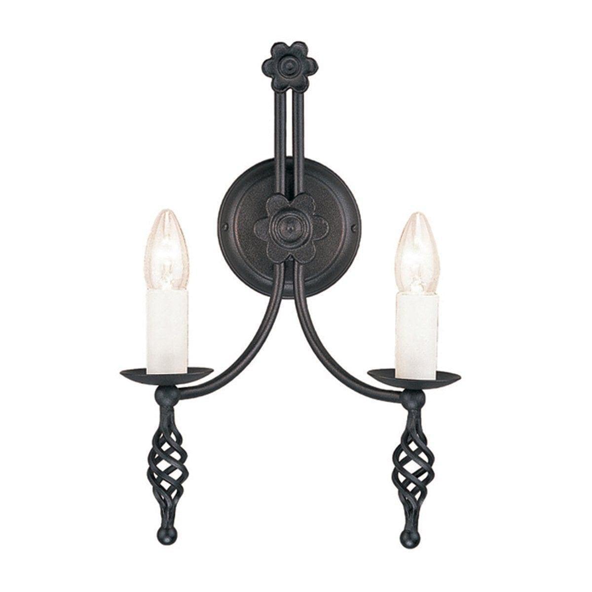 Traditional Wall Lights - Elstead Belfry 2lt Wall Light BY2 BLACK