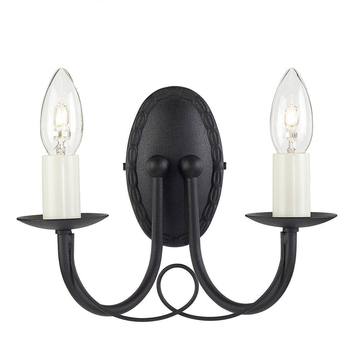 Traditional Wall Lights - Elstead Minister Black 2lt Wall Light MN2 BLACK