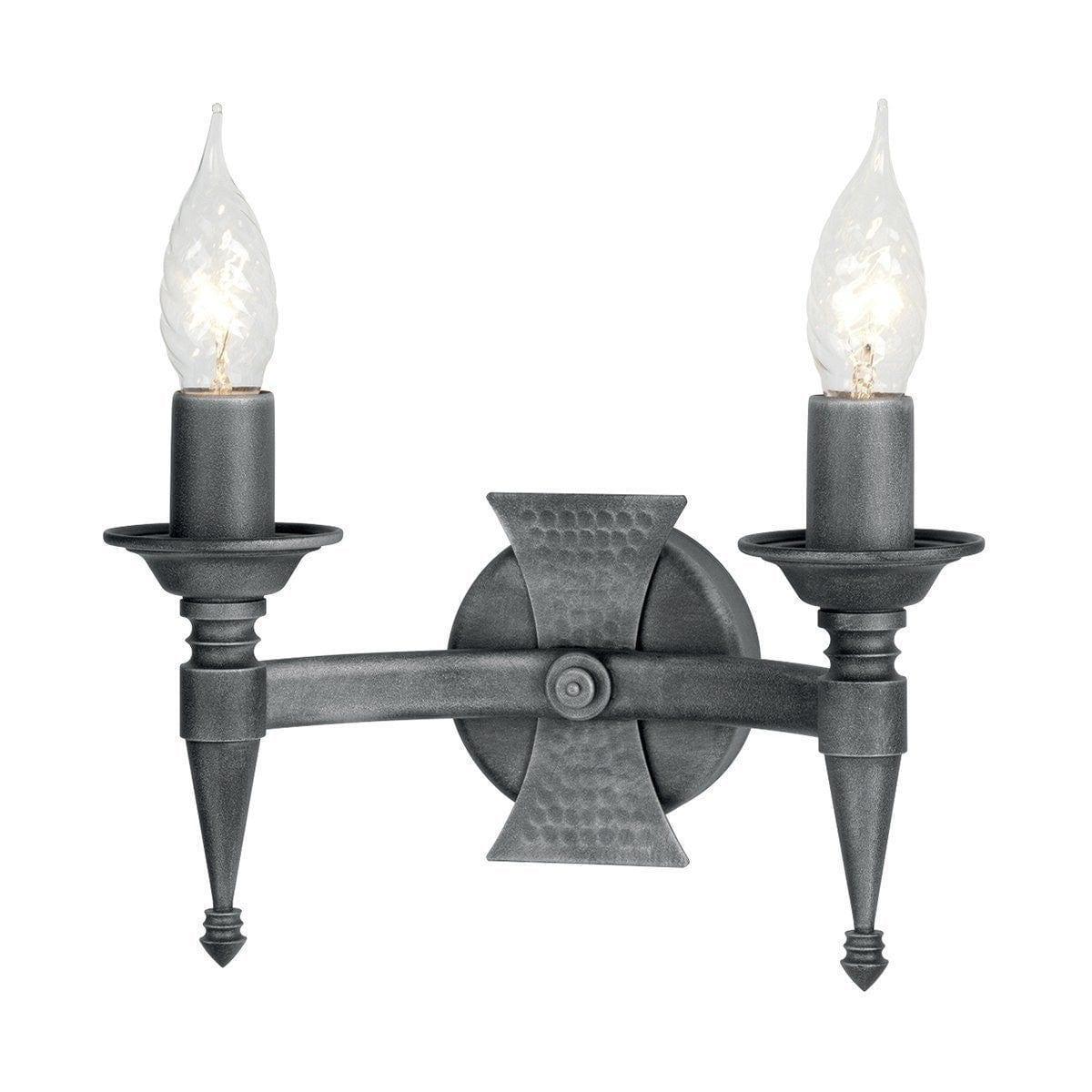 Traditional Wall Lights - Elstead Saxon 2lt Wall Light SAX2 BLK/SIL