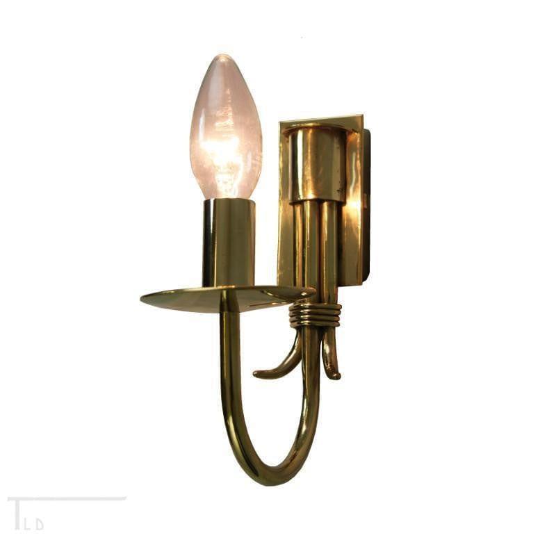 Traditional Wall Lights - Kansa Malmo Polished Brass Single Wall Light MALMO42