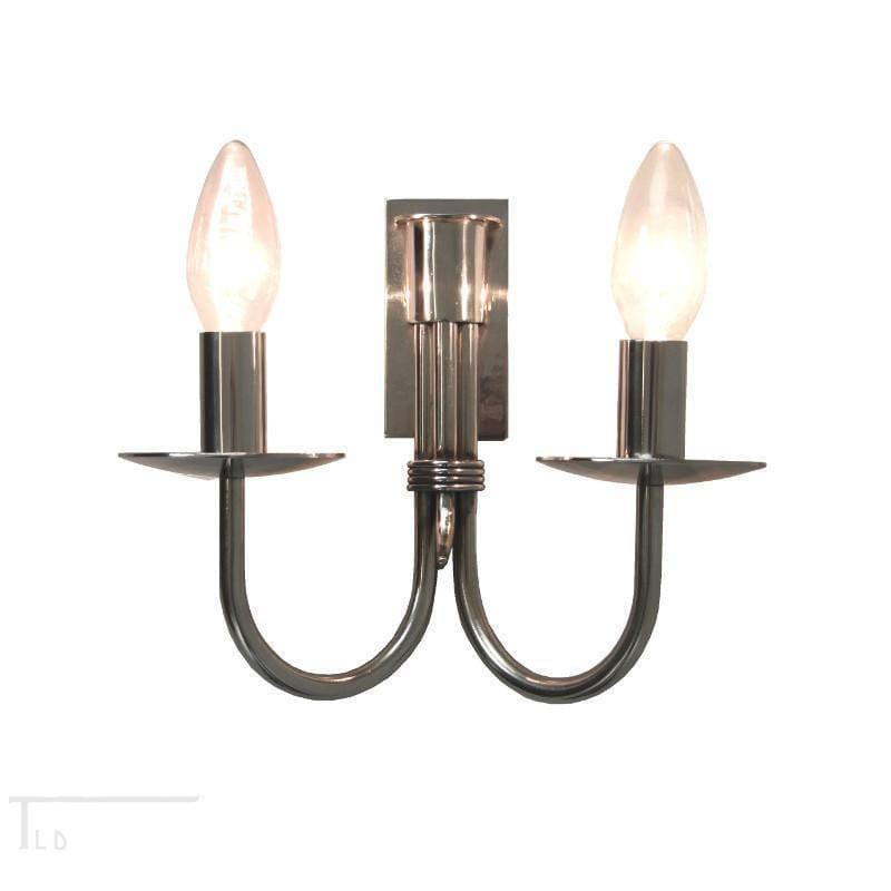 Traditional Wall Lights - Kansa Malmo Stainless Steel Double Wall Light MALMO27