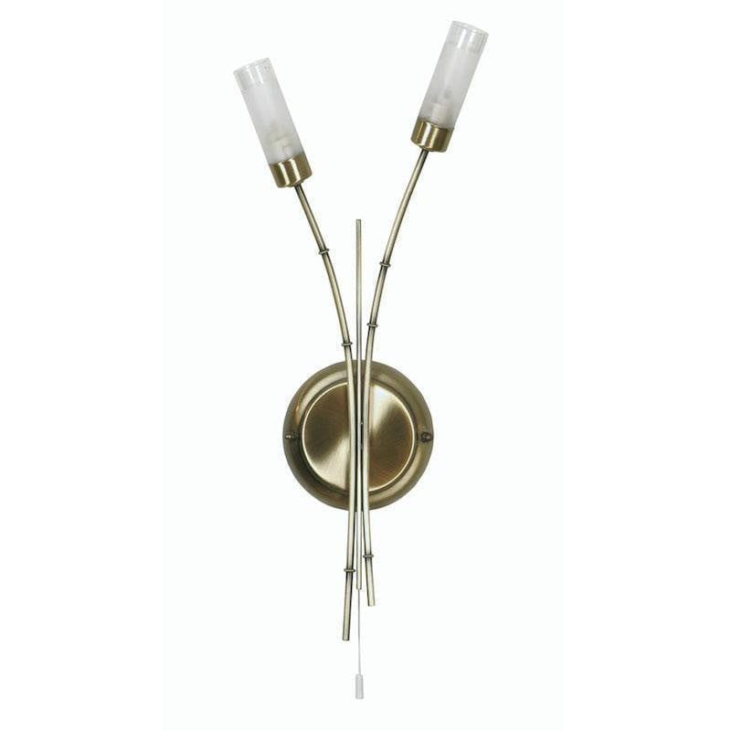 Traditional Wall Lights - Oslo 2 Light Antique Brass Wall Light 2283-2 AB 1