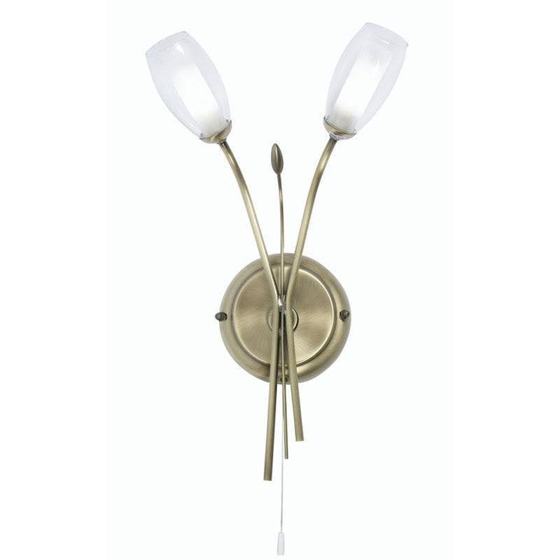 Traditional Wall Lights - Pandora 2 Light Antique Brass Wall Light 6203-2 AB 1