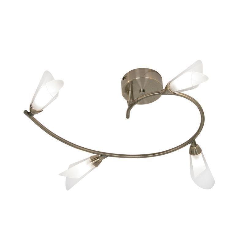 Traditional Wall Lights - Sare 4 Light Antique Brass Flush Ceiling Light 5012/4 AB