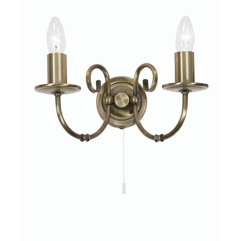 Tuscany Antique Brass Finish Single Wall Light Living Room Image