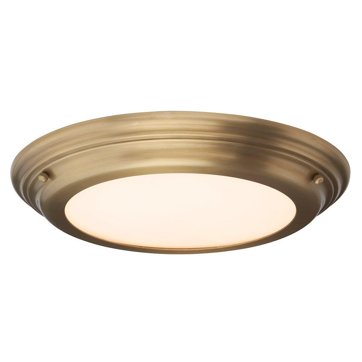 elstead lighting welland flush brass bathroom ceiling light
