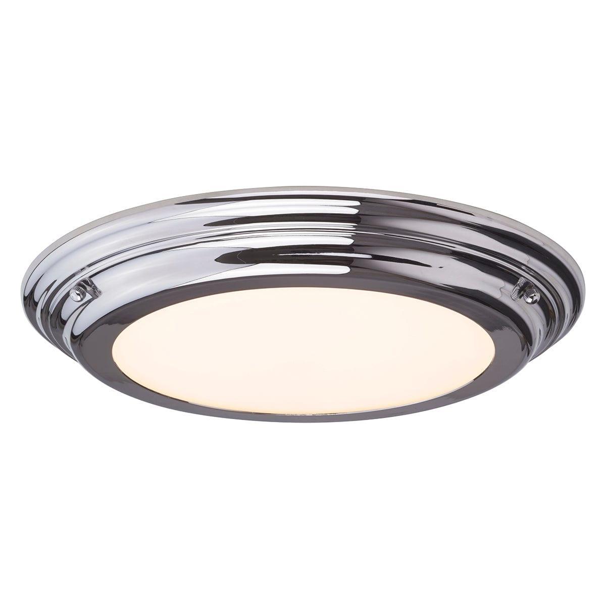 elstead welland flush polished chrome bathroom ceiling light
