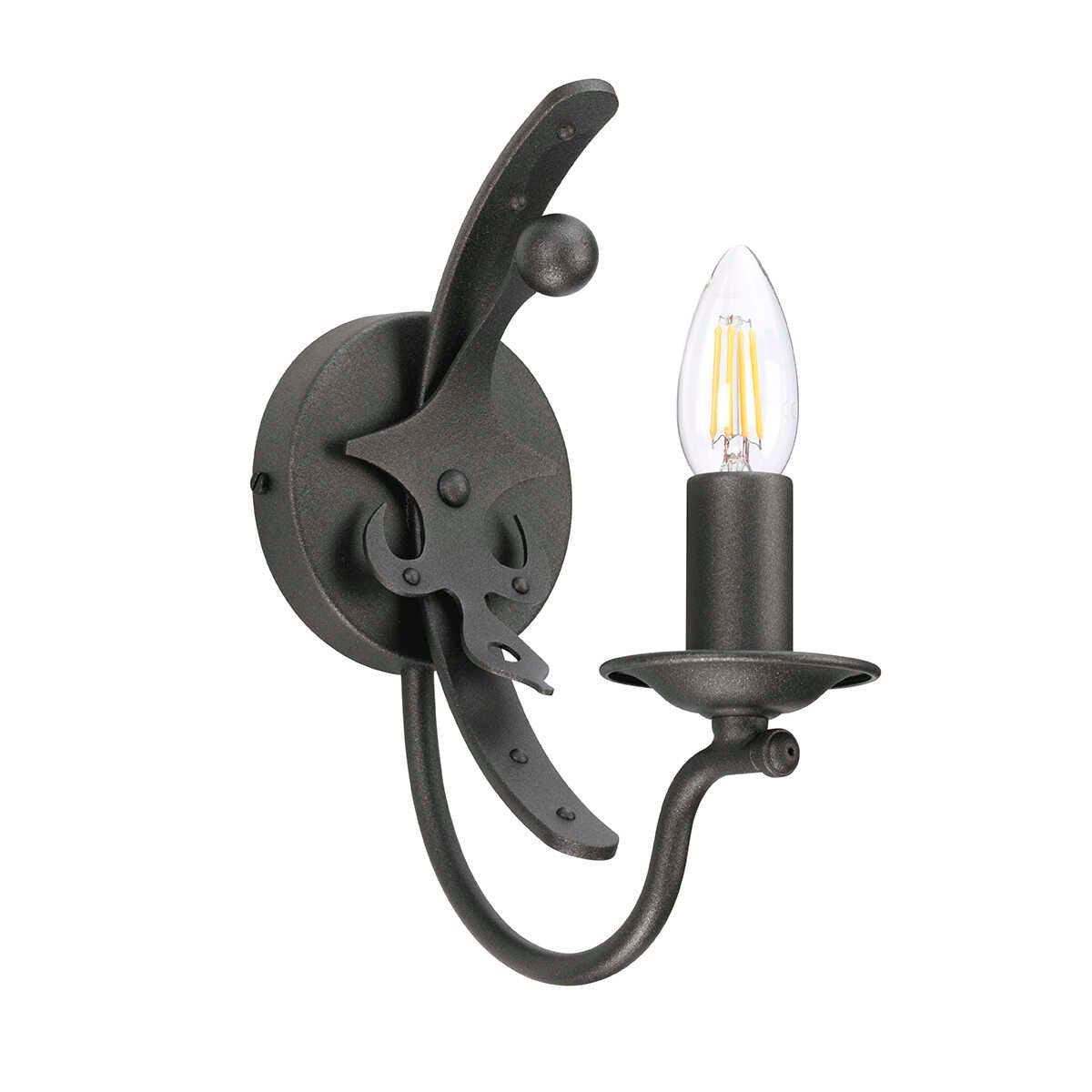 windsor 1 light graphite wall light elstead lighting Living Room Close Up