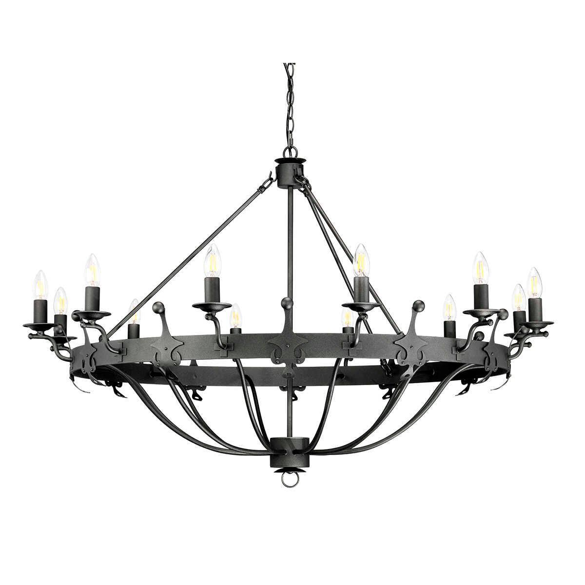 Windsor 12 Light Graphite Chandelier Elstead Lighting-Elstead Lighting-5-Tiffany Lighting Direct