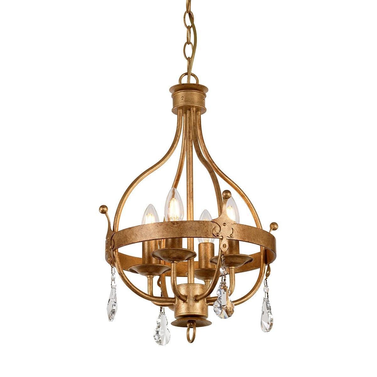 Elstead Lighting Windsor 4 Light Gold Patina Pendant-Ceiling Pendant Lights-Elstead Lighting-1-Tiffany Lighting Direct