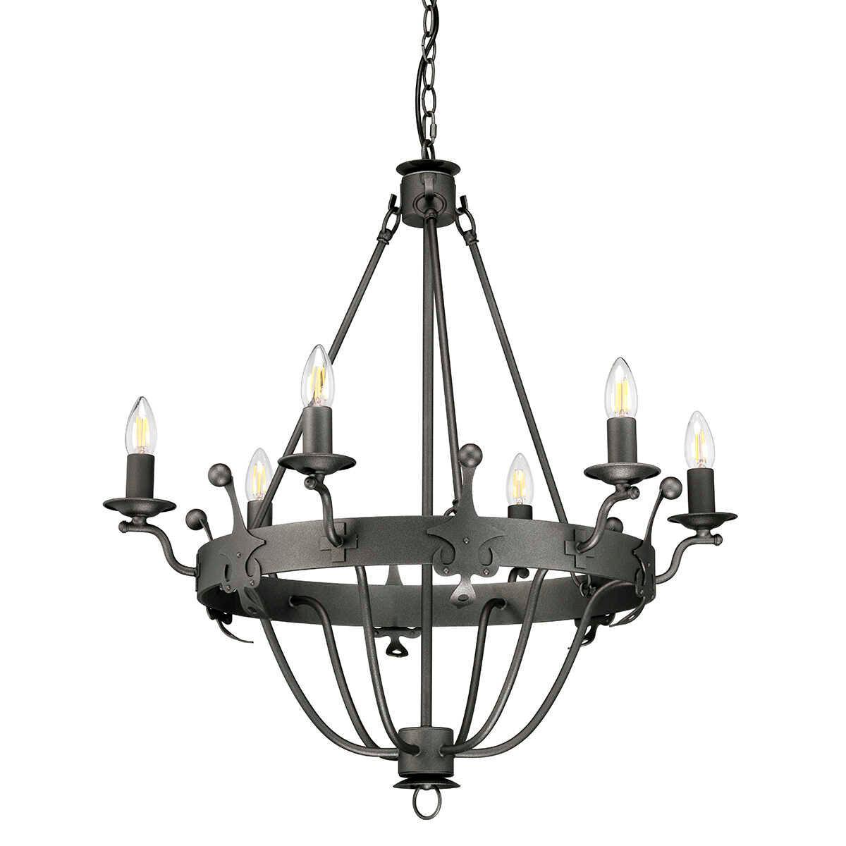 Elstead Lighting Windsor 6 Light Graphite Chandelier-Elstead Lighting-5-Tiffany Lighting Direct