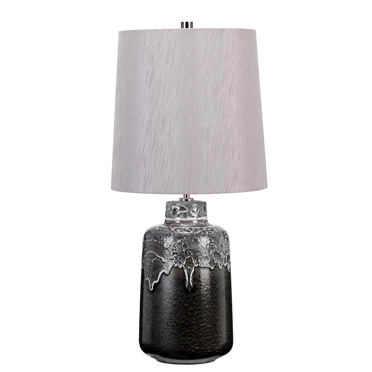 Woolwich Graphite & White Glazed Ceramic Table Lamp unlit