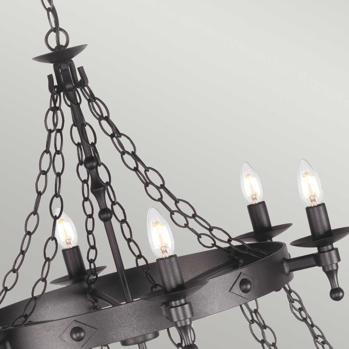 Elstead Lighting Warwick 18 Light Graphite Chandelier-Elstead Lighting-4-Tiffany Lighting Direct