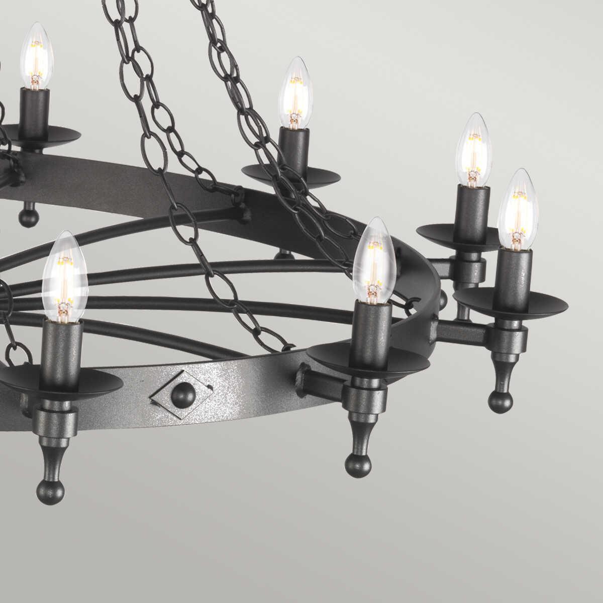 Elstead Lighting Warwick 18 Light Graphite Chandelier-Elstead Lighting-6-Tiffany Lighting Direct