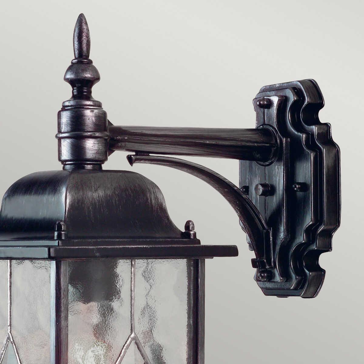 elstead wexford black finish outdoor downlighter wall lantern Detailed Close Up