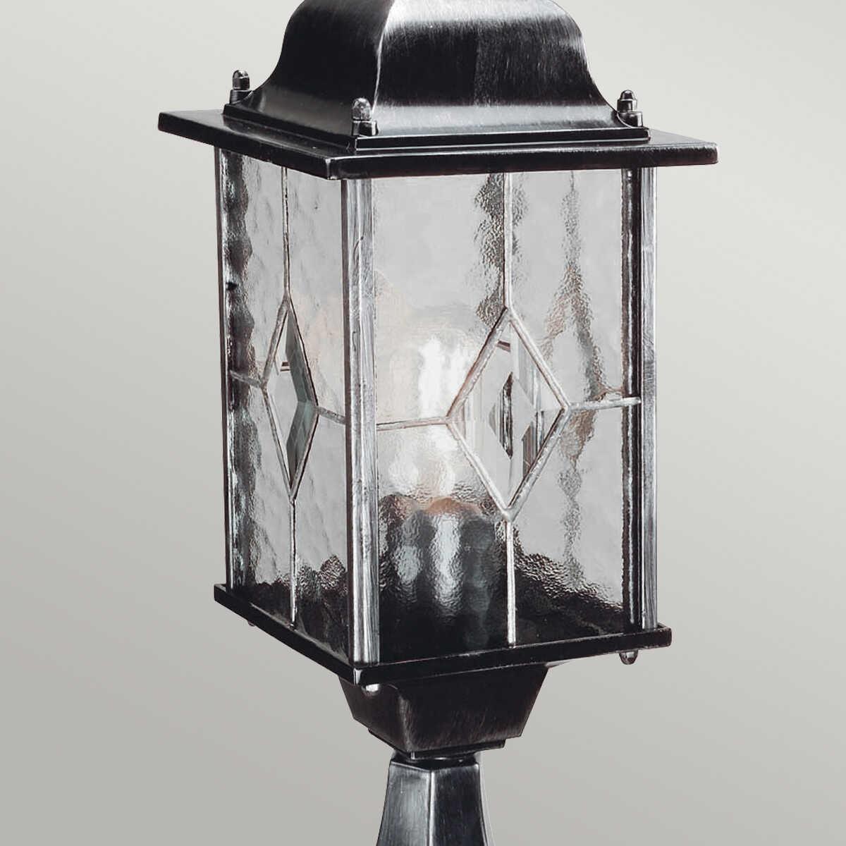 elstead wexford black finish outdoor pedestal lantern Living Room Close Up
