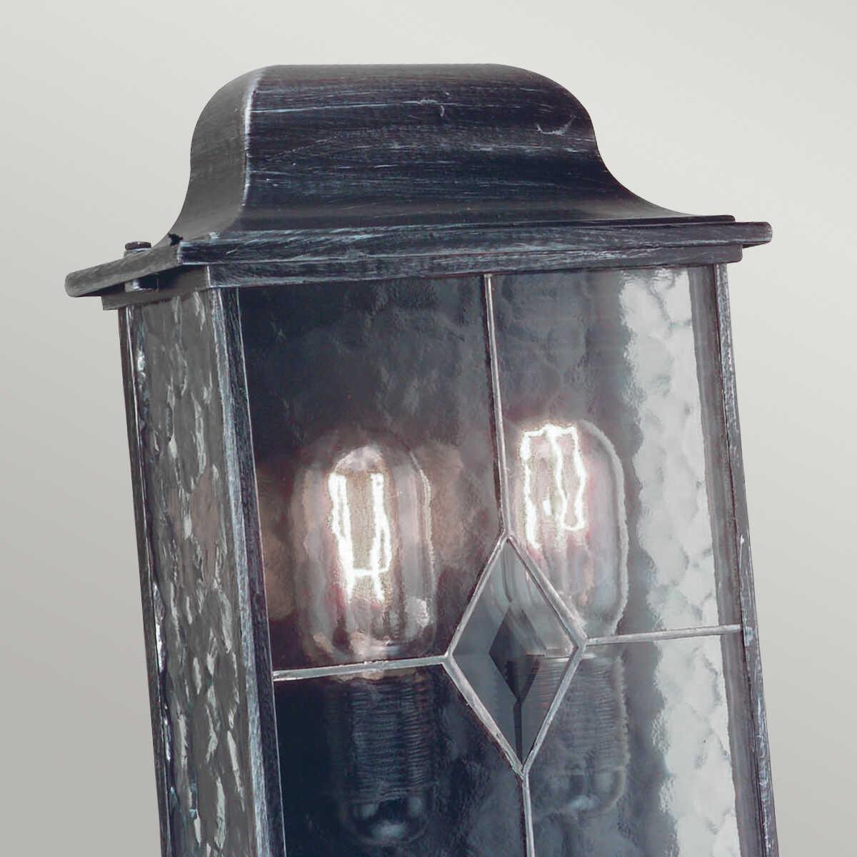 elstead wexford black finish outdoor half wall lantern Detailed Close Up