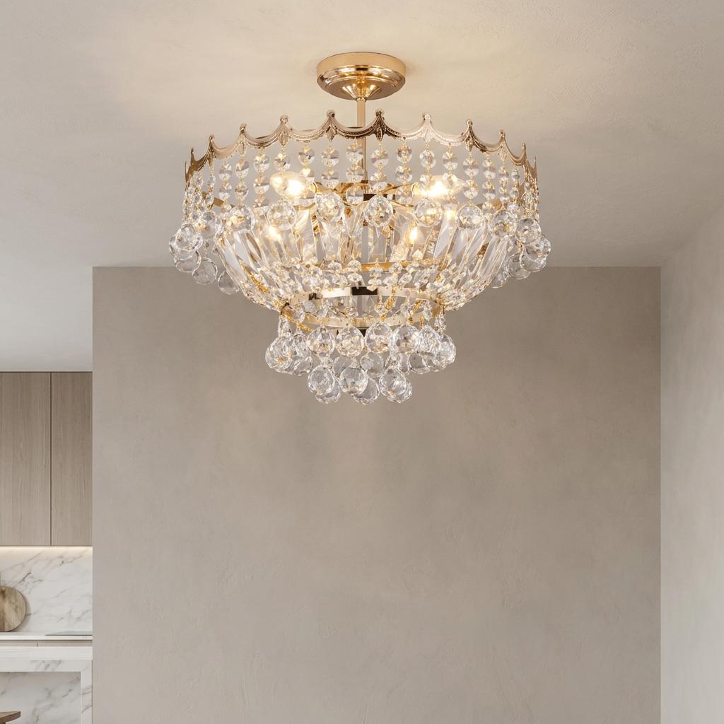 Versailles 5 Light Crystal Cut Jewels & Gold Chandelier
