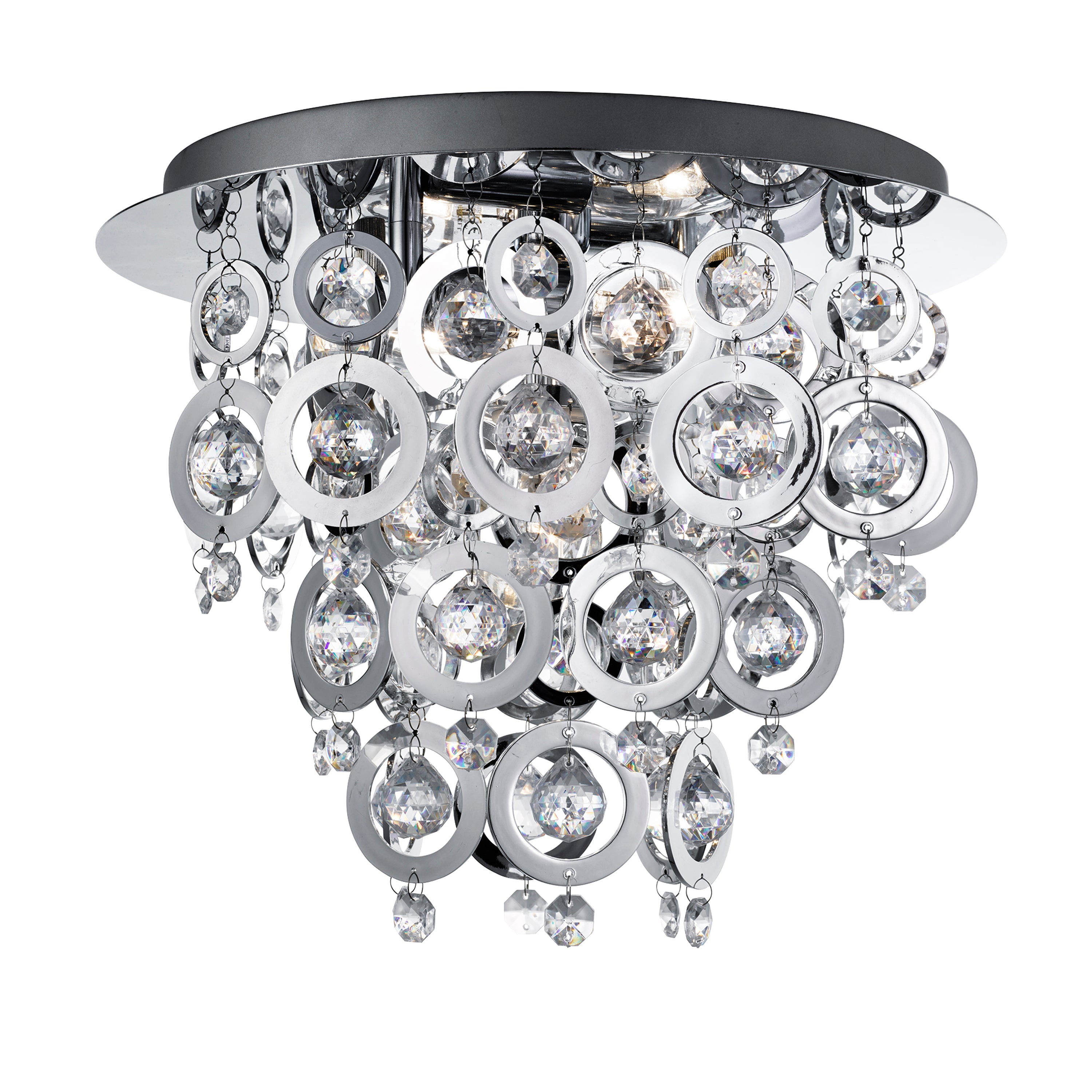 Searchlight Nova 3 Chrome Flush Ceiling Light